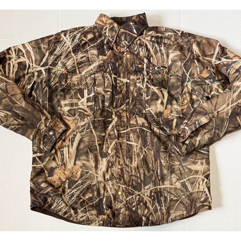 DRAKE Waterfowl - Men's Shirt Jacket - Advantage Max-4 HD Camo Fleece Lined - XL